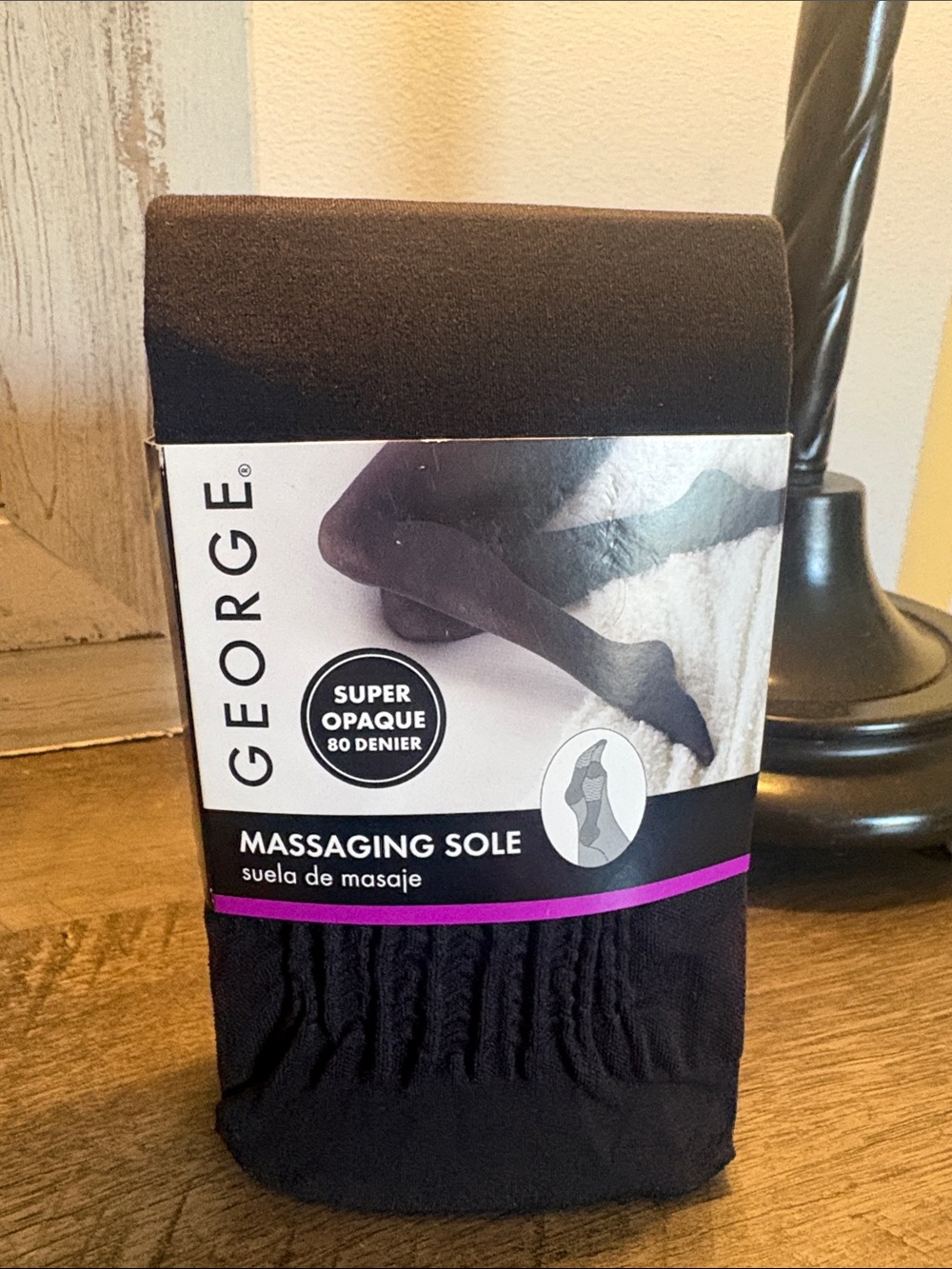 George Black Massaging Sole Opaque Socks - Picture 3 of 3